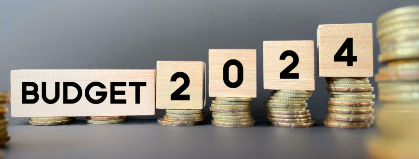 finance and economy concept budget 2024 text on wooden blocks background free photo